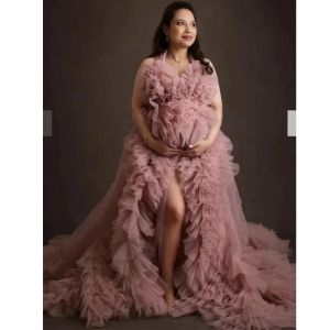 Tulle moederschap jurk jurk, zwangerschap jurk voor fotoshoot, Blush Tulle moederschap aangepaste trouwjurk baby shower