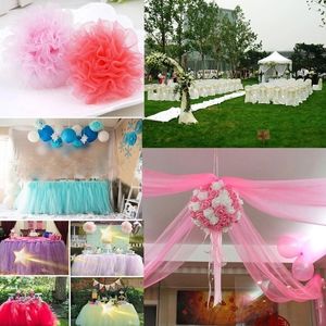 Tulle Roll Spool 25 yards Table de mariage Runner Roll Roll Crystal Tulle White Organza Tutu Jupe Party Fabric