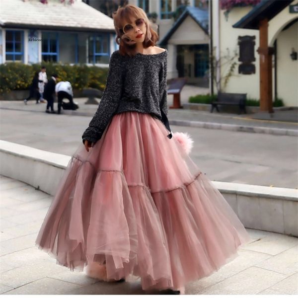 Jupe en Tulle plissée en maille 3 couches, jupe Tutu de princesse pour demoiselles d'honneur, jupe Midi élastique taille haute, 220611