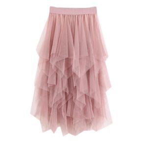 Tulle jupes décontracté femmes confortable taille haute plissé Tutu jupe dames Midi solide dentelle robe de bal fête