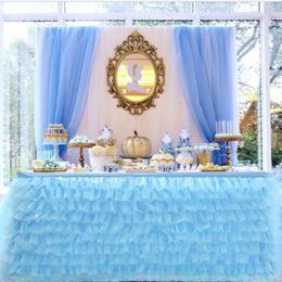 Tulle Table Skirt 9FT Party Tutu Tablecloth for Baby Shower Birthday Party Tableware Decorations Wedding Home Table Supplies