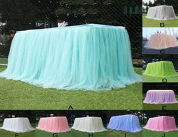 Tulle Tutu Table Skirt TableCover para boda Baby Shower Party Skirt Decorative Skirt Home Textil Desk Decor Multicolor T219007932