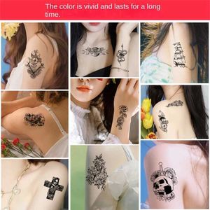 Transfert de tatouage de tumbl grand fleur de serpent faux autocollant de tatouage pour femmes dot rose pivoine tatouages temporaires transfert d'eau tatoos 240427