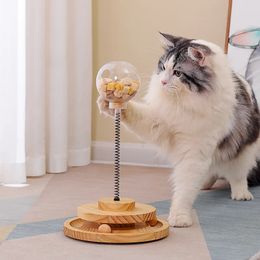 Vaso columpio juguetes para gatos gatito juguete interactivo para gatos accesorios para gatos alimentadores interactivos de comida para gatos Material de madera 240226