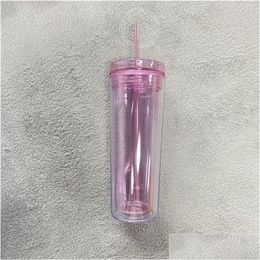 Tumblers 10 gekleurde 20oz acryl skinny tumbler met deksel gestort als herbruikbare plastic bekers Clear rechte reiswater bot dhgarden dhsk7