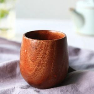 Gobelets 100 ml tasse en bois mini tasses en bois massif eau teaware sculpté à la main thé anti-brûlure simple cadeau de boisson parfumée