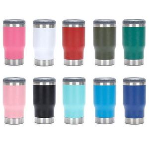 Tumblers 14oz peut refroidir les tasses à café Tumbler en acier inoxydable 12oz mince porte-bouteille de bière froide avec ouvre-vide à double paroi insated Dhfrj