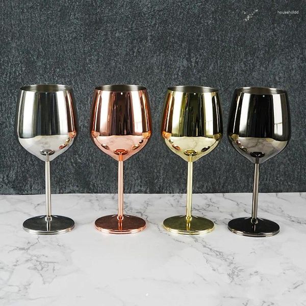Gobelets 1pcs 304 Gobelet en acier inoxydable 520ml Coloré Métal Cocktail Verre à vin rouge Creative Grand Champagne Coupe KTV Bar Utensi