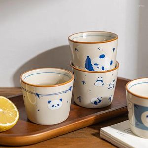Gobelets 200 ml dessin animé joli motif panda tasse à thé en céramique portable dégustation japonaise cadeau de fête d'anniversaire 1 pcs