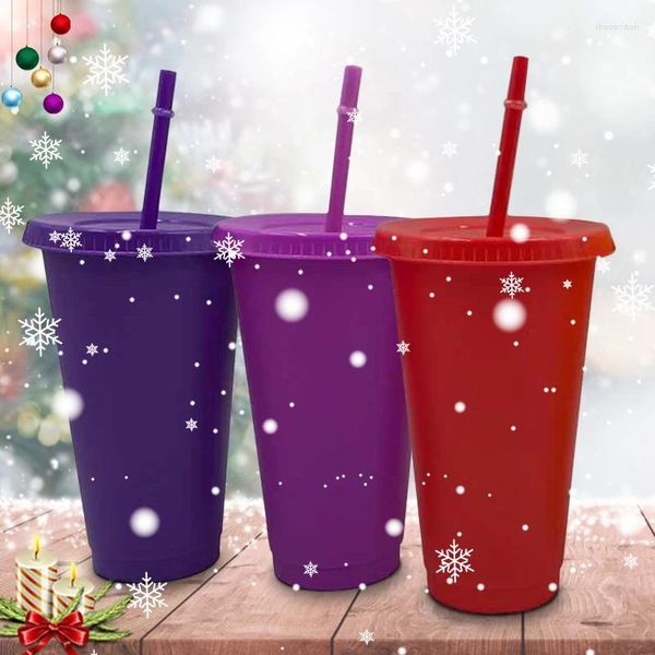 Gobelets 24oz Flash poudre tasses paillettes tasse à café avec couvercle paille plastique gobelet réutilisable fête bouteilles d'eau mignon noël filles cadeau