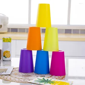 Gobelets 30 tasses en plastique colorées réutilisables avec pour la cuisine, la bière à fond plat portable en plein air