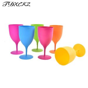 Gobelets 300ml De Verres À Vin Colorés En Plastique Givré Cocktail Gobelet À Champagne Pour Bar Party 6pcs / set 230704