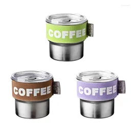 Tasse de café en acier des gobelets avec une capacité de 400 ml à poignée confortable tasse isolée tasses pour extérieur pratique