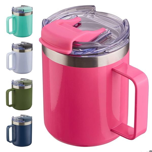 Gobelets 380 ml double mur s12 oz tain sans acier tasse de café aspirateur personnalisé tasse avec couvercle en plastique 4,23 drop livraison à la maison dh2rw