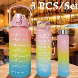 Tumblers 3 stcset grote capaciteit sportwater fles schoolmeisje kinderen kawaii schattige drinkbeker voor mannelijke vrouwelijke kampjes wandelen cup 230503