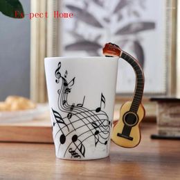 Gobelets 60 pcs/lot nouveauté Styles musique Note guitare tasse en céramique personnalité lait jus tasse café thé maison bureau Drinkware