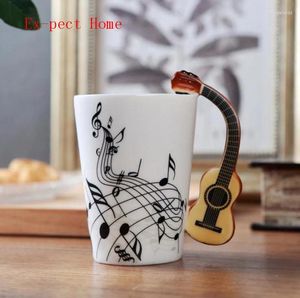 Tuimelaars 60 stks/partij Nieuwigheid Stijlen Muzieknoot Gitaar Keramische Cup Persoonlijkheid Melk Sap Mok Koffie Thee Thuis Kantoor Drinkware