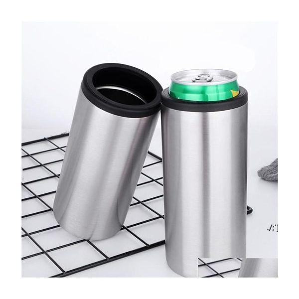 Tumblers 9 styles 12oz Cola Cans Double paroi en acier inoxydable Tasse insée sous vide Refroidir la bouteille de bière Bouteilles portables par Sea Drop D Ot2Hz