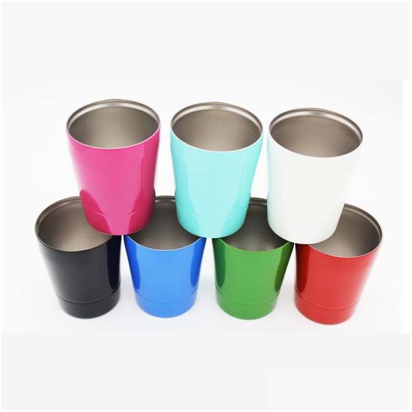 Vasos Copas de vino de acero inoxidable de 9 oz con tapas Sts Taza de viaje al vacío Vaso Taza de café Cerveza Kid Drinkware Venta al por mayor Dbc Vt1041 Dhmmc