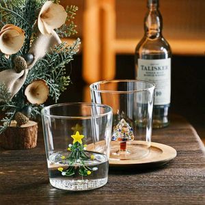 Gobelers tasse de Noël tasse de gobelet résistants à la chaleur en verre en verre tasse de café décoration décoration intérieure h240506