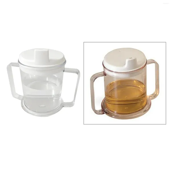 Gobelers en plastique transparent tasse manipulée tasse 10 oz.Boire pour les patients / enfants / les personnes âgées / handicapés