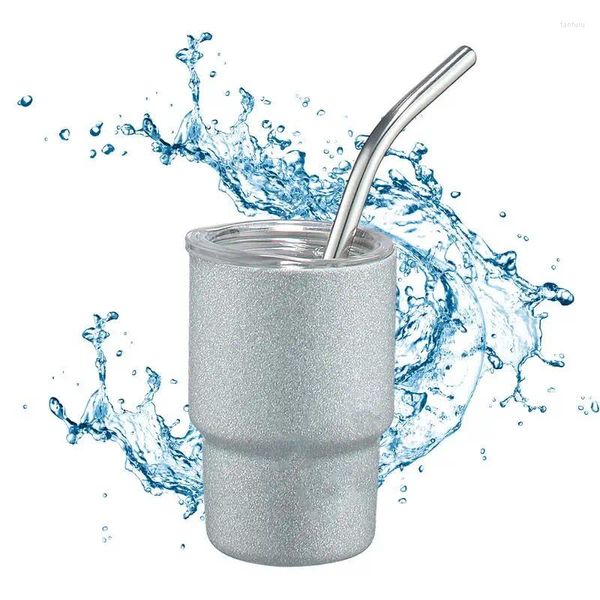 Gobelets Gobelet à café en acier inoxydable 3 Oz, Mini tasse à Double paroi, tasse d'eau, récipient de boisson en plein air pour voyage en Camping