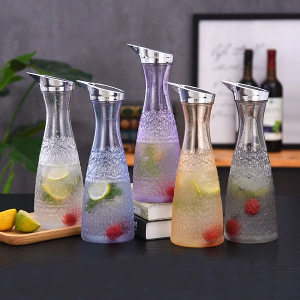 Gobelets créatifs bouteille d'eau transparente barre de jus de qualité alimentaire en plastique pichet de thé glacé avec couvercle pichet Drinkware 231023