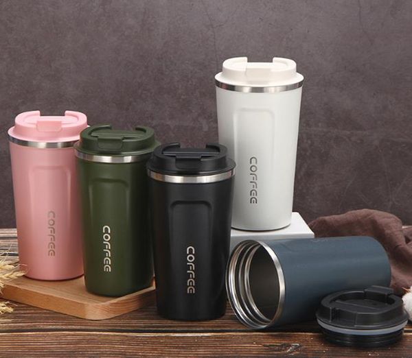 Tumblers Logotipo personalizado 380 ml 510 ml Venta al por mayor 12/17 oz Taza de café termo de doble pared Taza de acero inoxidable con aislamiento al vacío con tapa