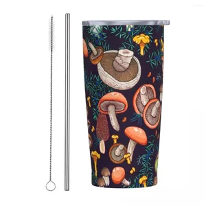 Tuimelaars Dark Dream Forest Mushrooms 20 Oz Tumbler Vacuüm geïsoleerde reisthermische beker met deksel en rietje Roestvrijstalen dubbelwandige mok