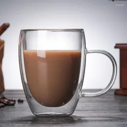 Gobelers double verre haut borosilicate résistant à la chaleur jus de ménage laitement café tasse rond oeuf d'œuf transparent