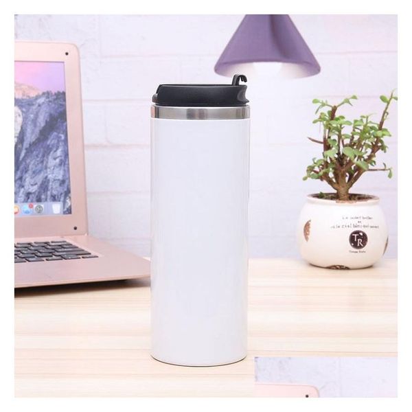 Gobelets Double Couche En Acier Inoxydable Corps Droit Impression De Transfert De Chaleur Coupe De Voiture Sublimation Thermos Tasse À Café Par La Mer T2I52548 Dr Dhdqc