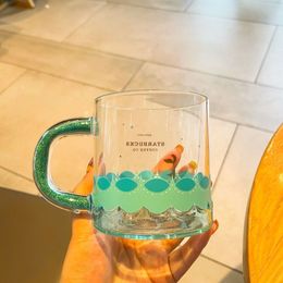 Gobelets Verre À Boire Tasse Bleu Dégradé Diamant Bubble Tea Café Et Tasses Verres À Vin Corée Star Dad Summer Ocean Series 230413