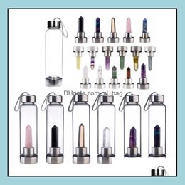 Tumblers drinkware keuken eetbar huizen tuin keuken natuurlijke kwarts edelsteen glazen water fles direct drinking cup crystal obelisk