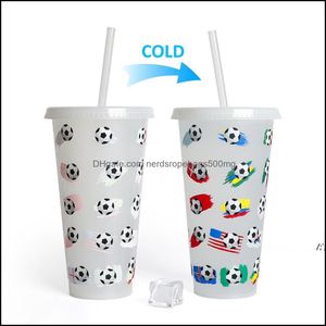 Tumblers drinkware keuken eetbar huizen tuin herbruikbaar plastic met deksels sts zomer feest 24 oz grote kleur veranderende cups rra12569 dro