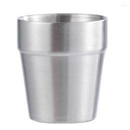 Vasos El Catering Anti caída taza vaso Fincan coreano 304 acero inoxidable doble capa agua restaurante cerveza vidrio té