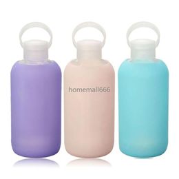 Tumblers Fashion Colorf 500 ml 16 oz glazen waterfles Beautif Gift Damesflessen met beschermende Sil Case Tour Aa Drop Delivery Home Dhjtc