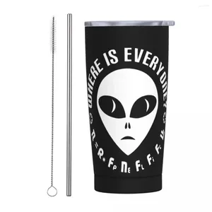 Tumblers Geek Equation Fermi Paradox Where Aliens Tumbler Isolation sous vide Storm Area 51 UFO Soucoupe Tasse Thermique Tasse Extérieure Bouteille