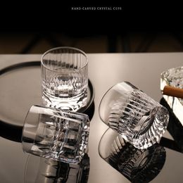 Bicchieri Intaglio a mano Cristallo Bicchieri da whisky Old Fashion Bicchiere da whisky classico Bicchiere da cognac Bicchiere da brandy XO Confezione regalo per tazza di liquore 230413