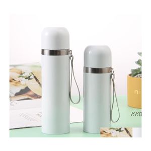 Gobelets Tête De Transfert De Chaleur Gobelet En Acier Inoxydable Insation Sous Vide Tasse Enduit De Peinture Blanche Cadeau Avec Corde Handy By Sea Pae12371 Drop Otn1F