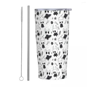 Gobelets modèle de chevalier creux gobelet isolé avec pailles jeu tasses à café sous vide tasse de bouteille Thermos Portable en plein air 20oz