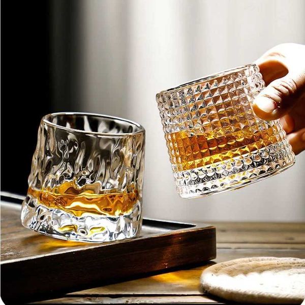 Gobelets Home Product central-créatif épais cristal whisky verre topdesign marteau en forme de vin en forme de vin H240506