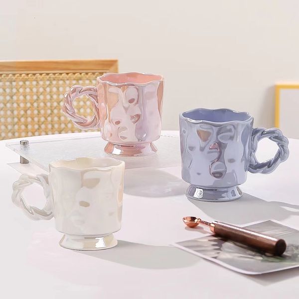 Gobelets INS Style tasse en céramique amoureux tasse belle eau café créatif haute beauté valeur de bureau féminin 230725