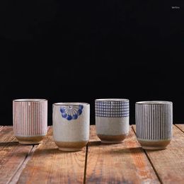 Gobelets Style japonais Tasse de poterie brute créative en céramique peinte à la main empilable Restaurant de vin rétro élégant thé décontracté