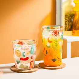 Tumblers Jinyoujia Hawaiiaanse stijl Bierglas Cup Party Restaurant Sap Water Cups Cold Drink Milk Tea Dikke bril Drinkware 230413