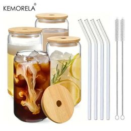 Gobelets kemorela 1pcs tasse avec couvercle et paille de thé à bulles transparentes