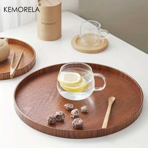 Gobelers kemorela 4 tailles rondes acacia bois servant plateau de ferme décoratif chandelle pour comptoir de cuisine décoration de maison h240506