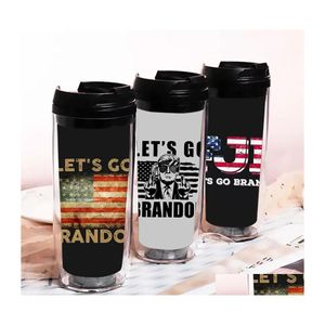 Gobelets Lets Go Brandon Party Favor Doublelayer Fashion Plastic Cup Portable Fjb Water Cups Inventory Wholesales Drop Delivery Home Dhhgt