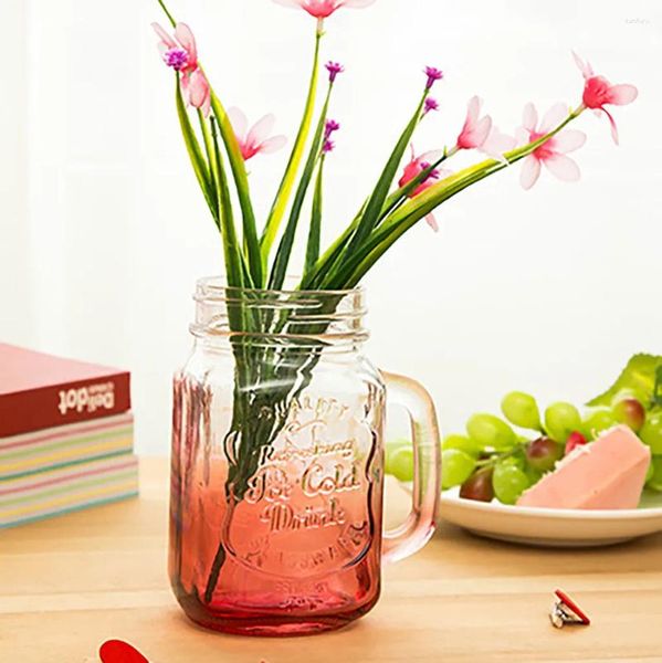 Gobelets Mason Jar Verre Summer Style Design Tasse avec ménage boire du café jeune et faim tasse