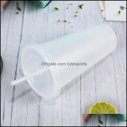 Bicchieri Bicchieri in plastica trasparente monostrato Bicchiere da acqua 710 ml Bicchieri per bevande con rilevamento della temperatura Bicchieri in plastica Carryon 6Bs T2 Drop Dhvms