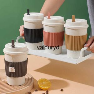 Tumblers Nouveau Bar de cuisine paille de blé isolation Thermos tasse extérieure Portable suspendus Drinkware eau chaude bouteille de café bouteille d'eau vaiduryd